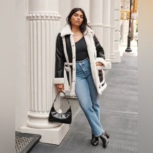 Abercrombie Faux Leather and Shearling Jacket